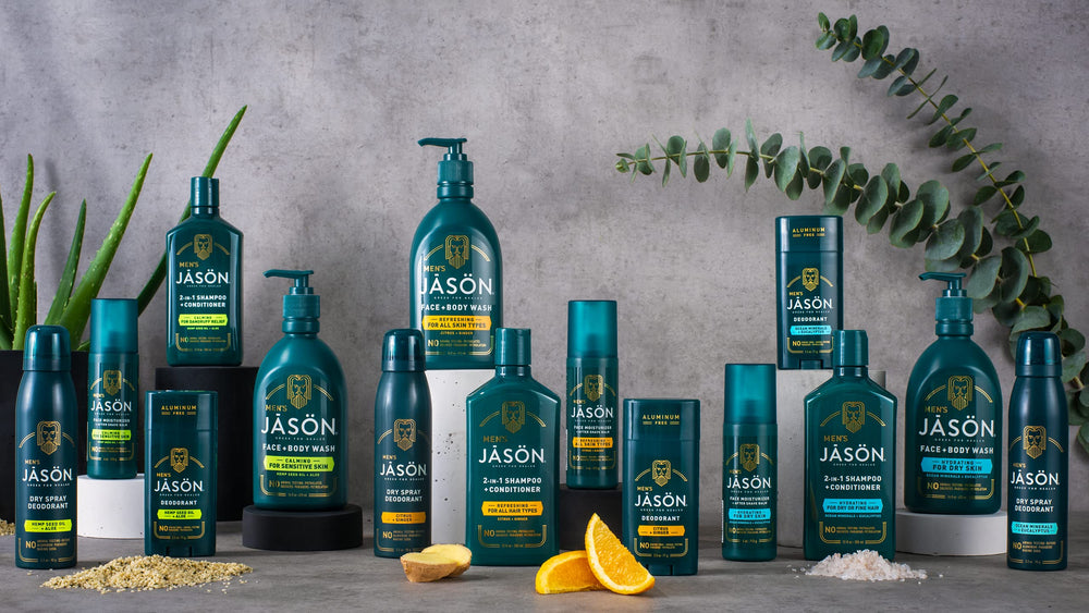 Jason Men's Calming 2-in-1 hemp seed oil close-up indicates lightweight nourishment