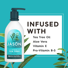 JASON Tea Tree Purifying Body Wash packaging uses post-consumer recycled materials