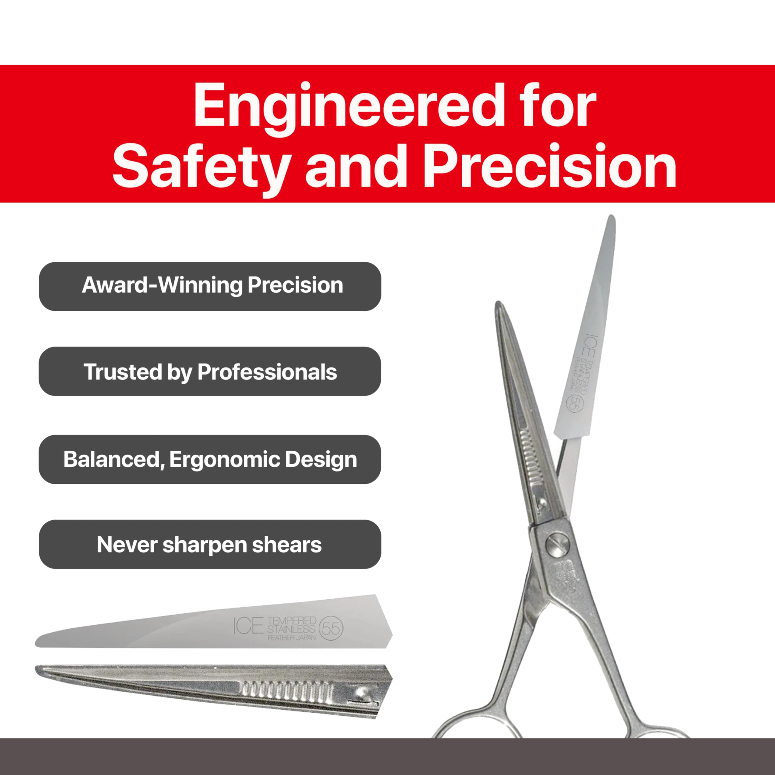 Jatai Feather blades deliver long-lasting precision for professional styling.