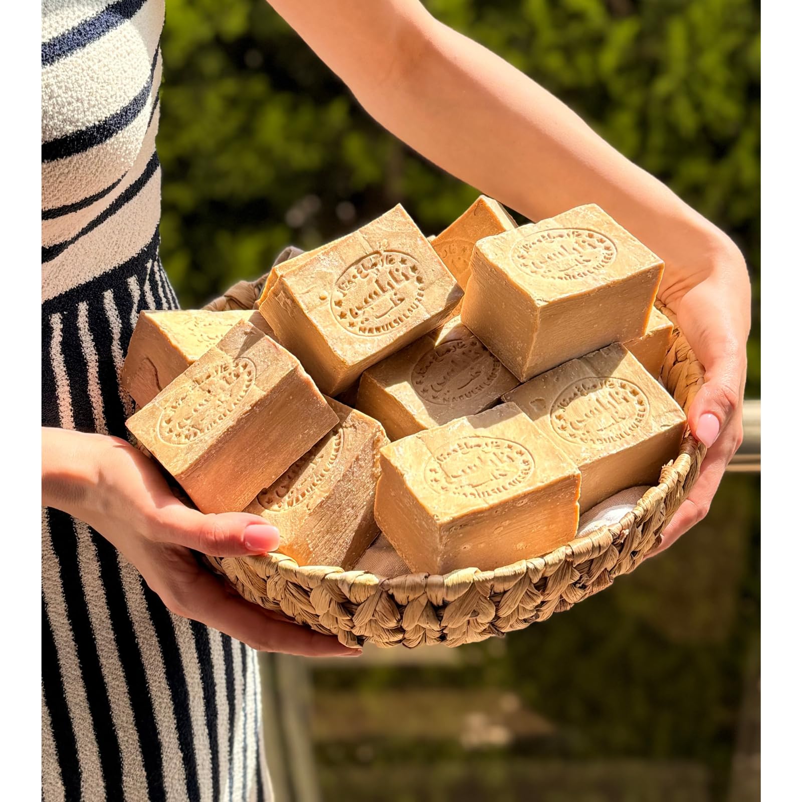 Jatisse Aleppo soap 2-pack front view shows traditional craftsmanship and value.