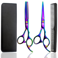 Javenproliu Rainbow hair cutting shears 6inch deliver precise salon-quality cuts for professionals.