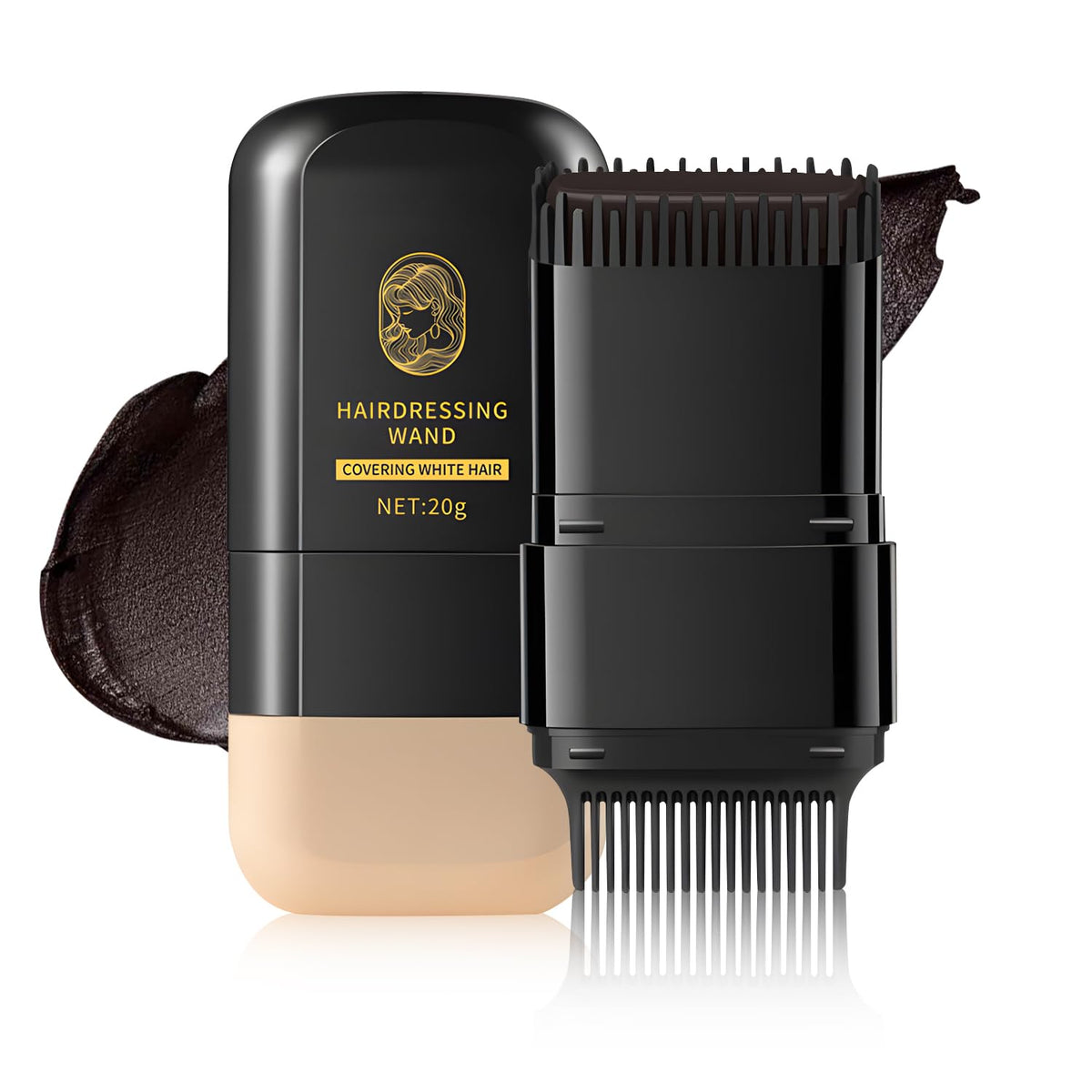 Javpav 2in1 Hair Color Stick with built-in comb for quick dry-hair touch-ups.