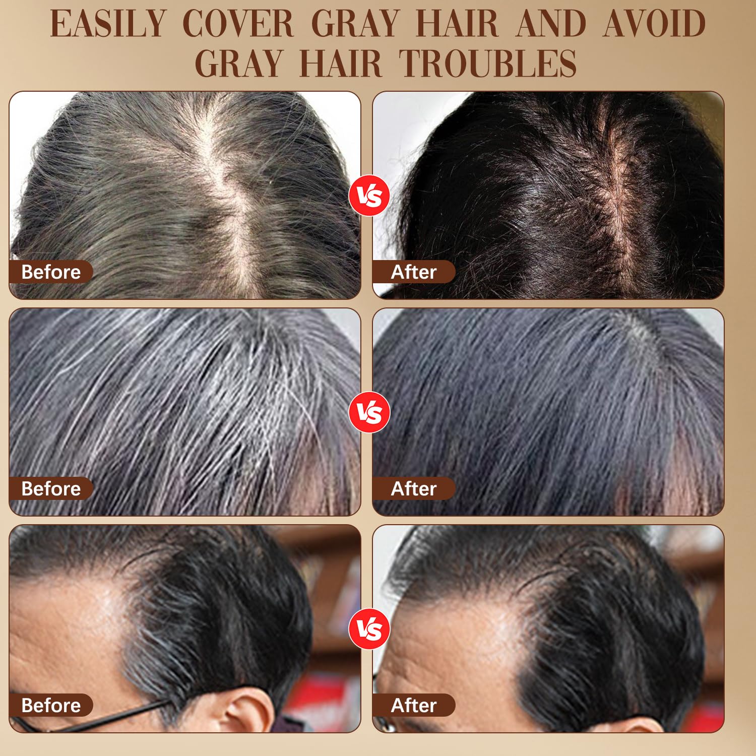 Javpav unisex hair color stick use image shows versatile gray coverage for temples.