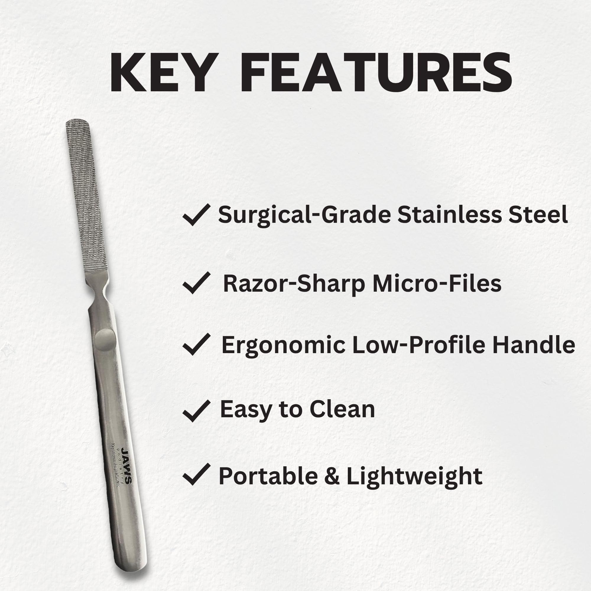 Jaws Podiatry callus grater razor-files remove rough skin efficiently at home.