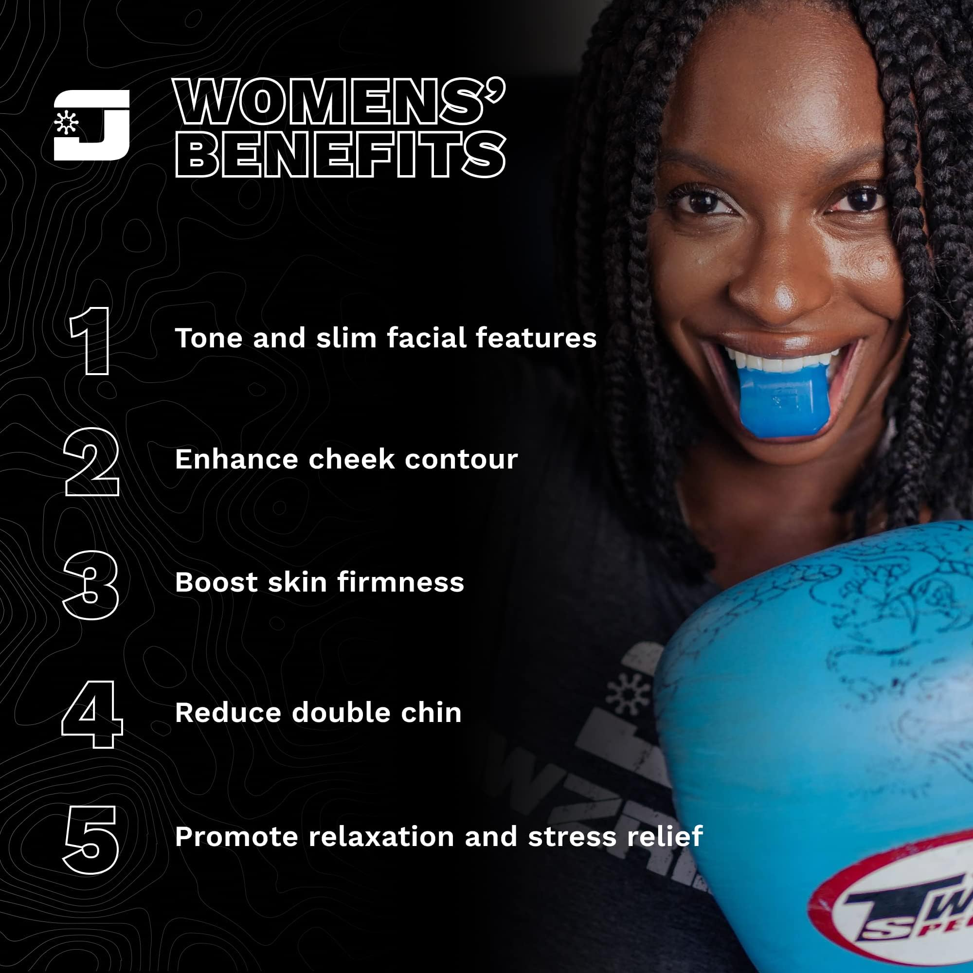 Jawzrsize face-toning angle highlights contour enhancement from regular use.