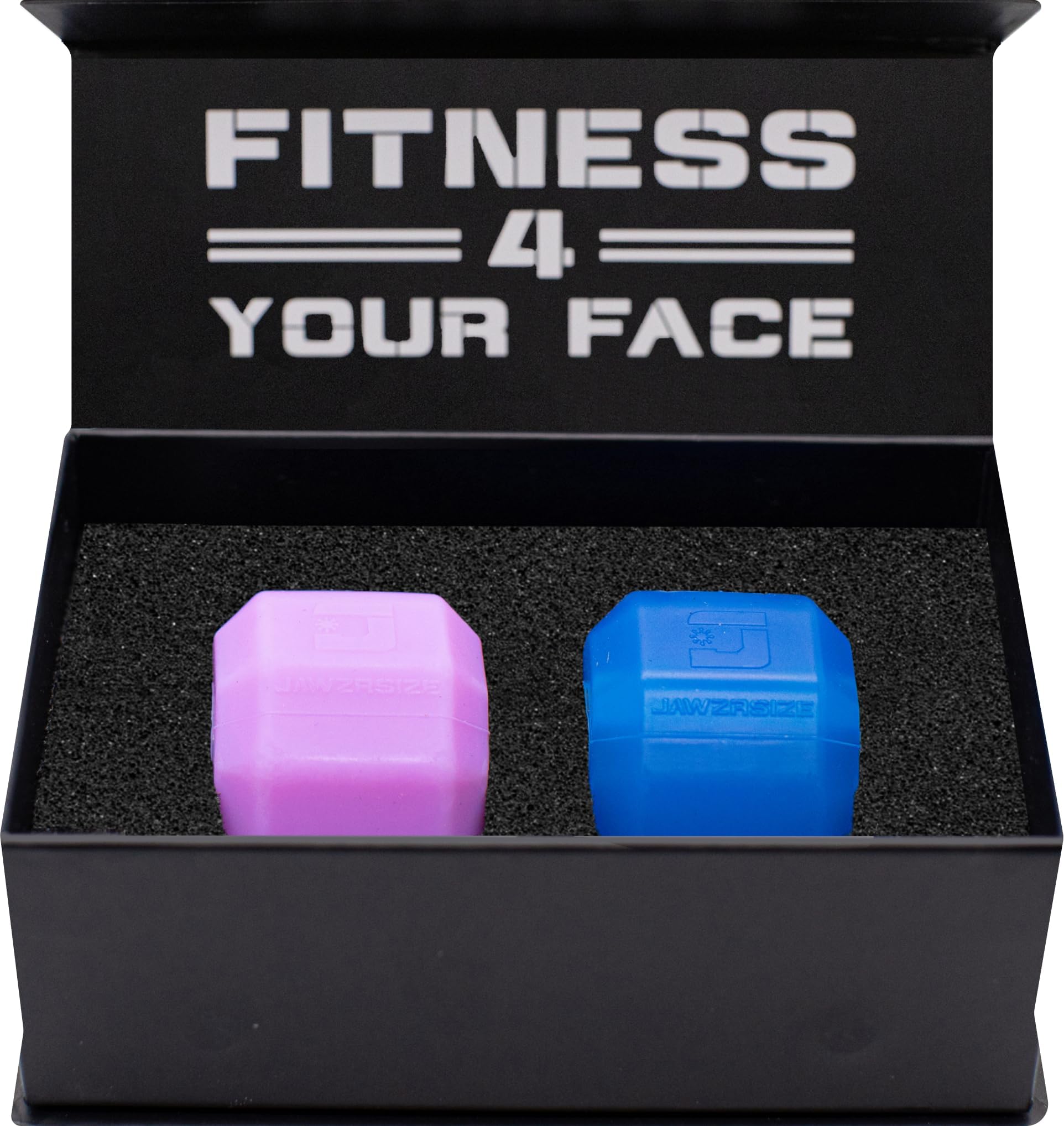 Jawzrsize jaw exerciser closeup shows defined jawline workout.