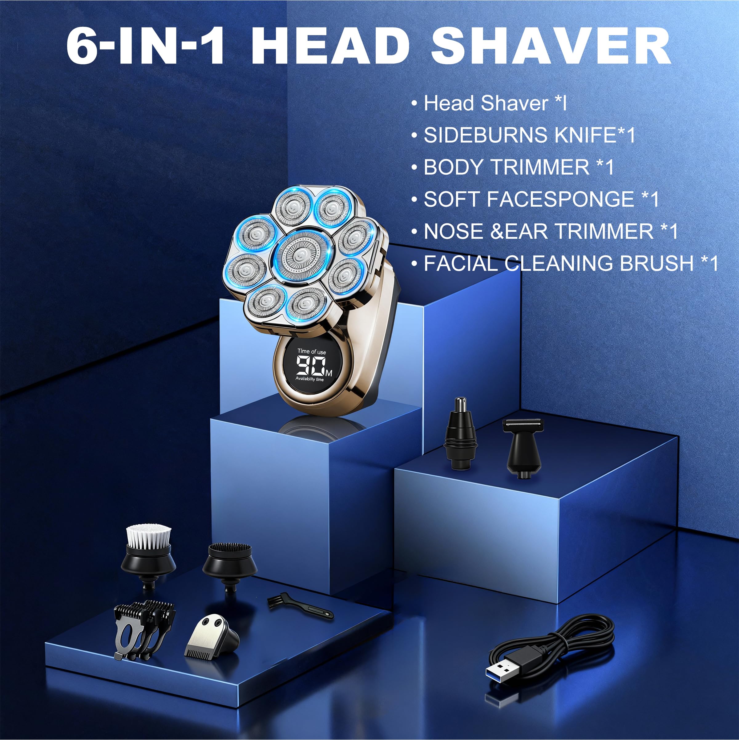 Jaxiuk head shaver travel-ready cordless design fits bag for quick grooming