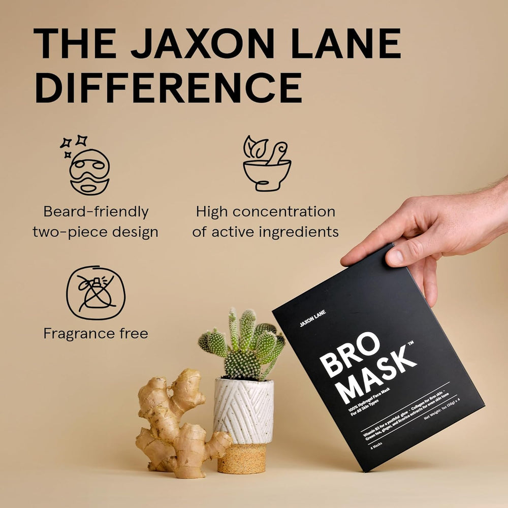 JAXON LANE Bro Mask niacinamide-hyaluronic-acid highlights potent ingredients for balanced skin.
