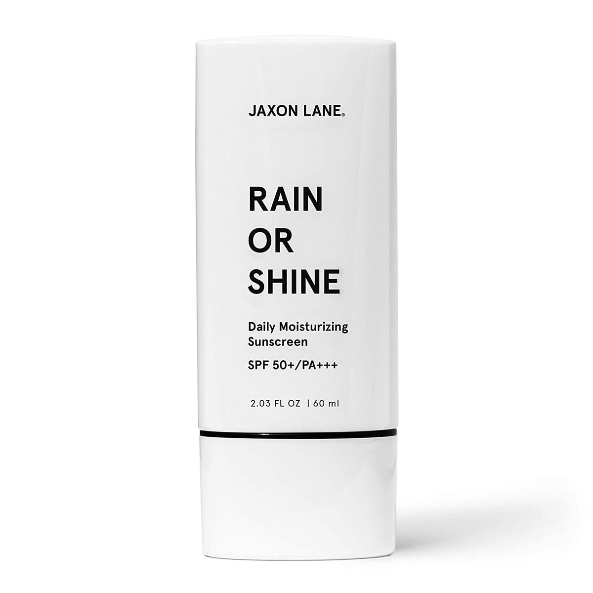 JAXON LANE Rain or Shine SPF50 tube shown for daily protection