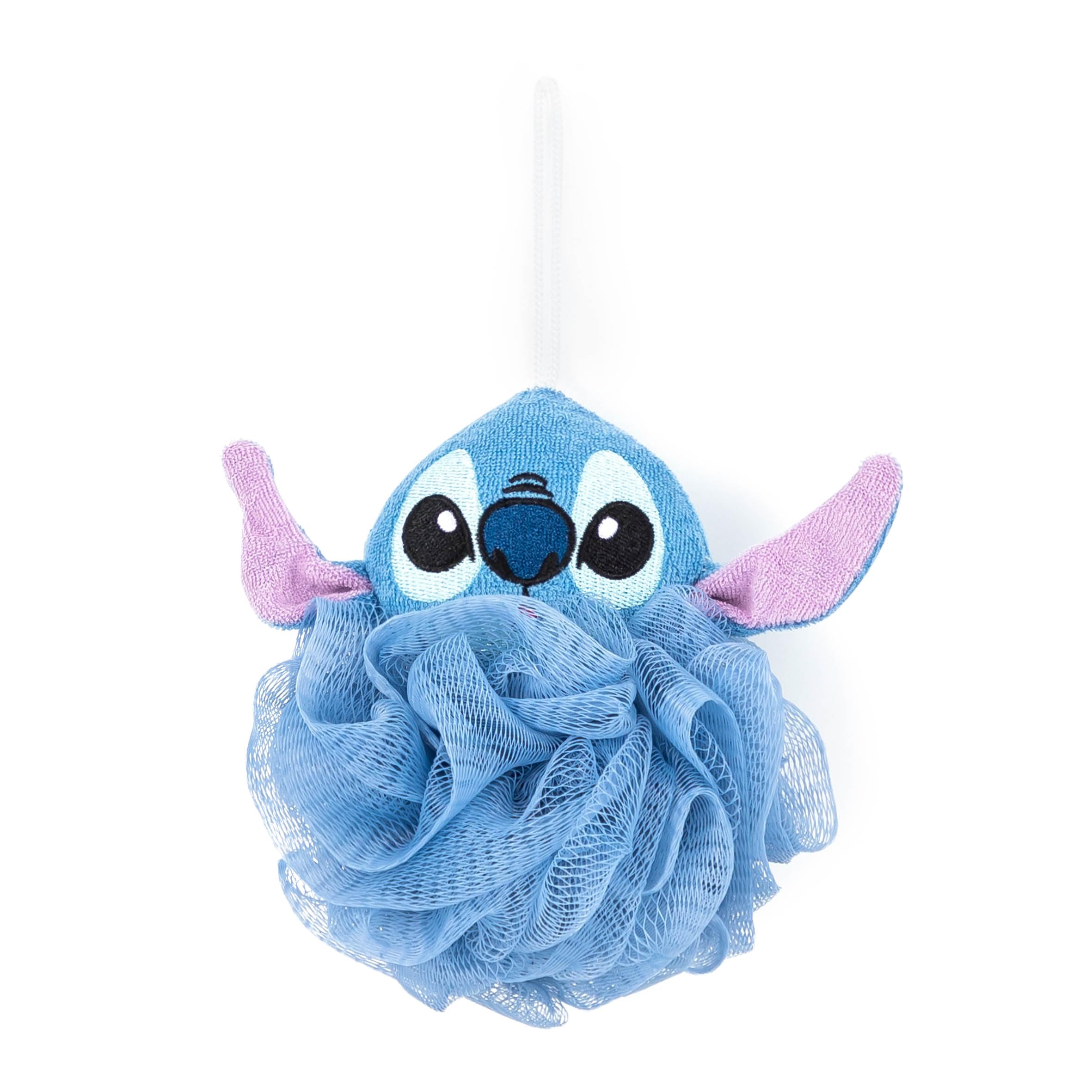 Jay Franco Disney Lilo Stitch loofah with 3D applique adds playful texture during bath.