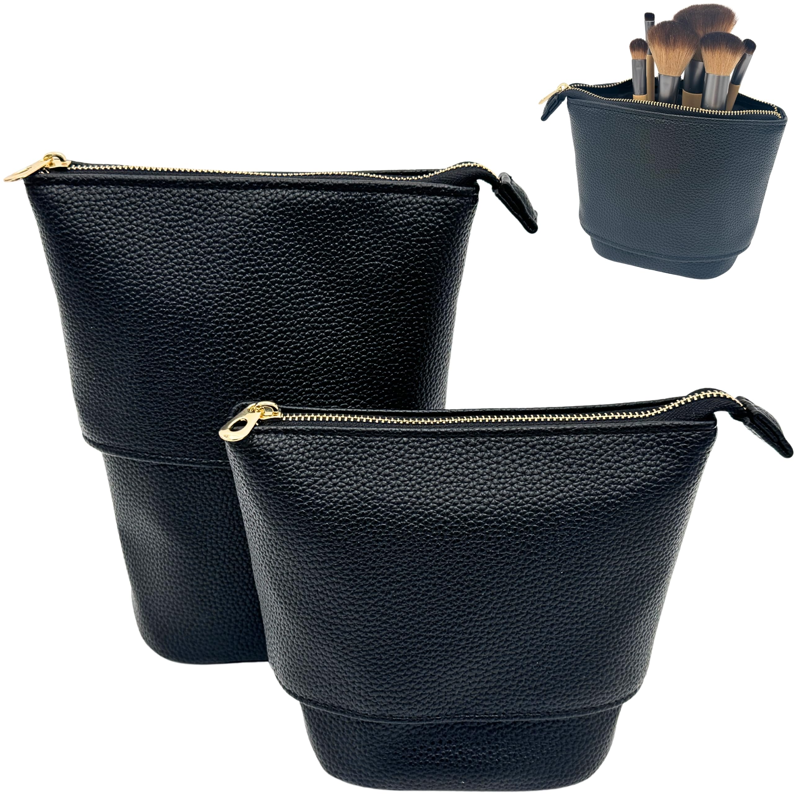 JAZD convertible travel makeup bag open shows organized interior for easy access