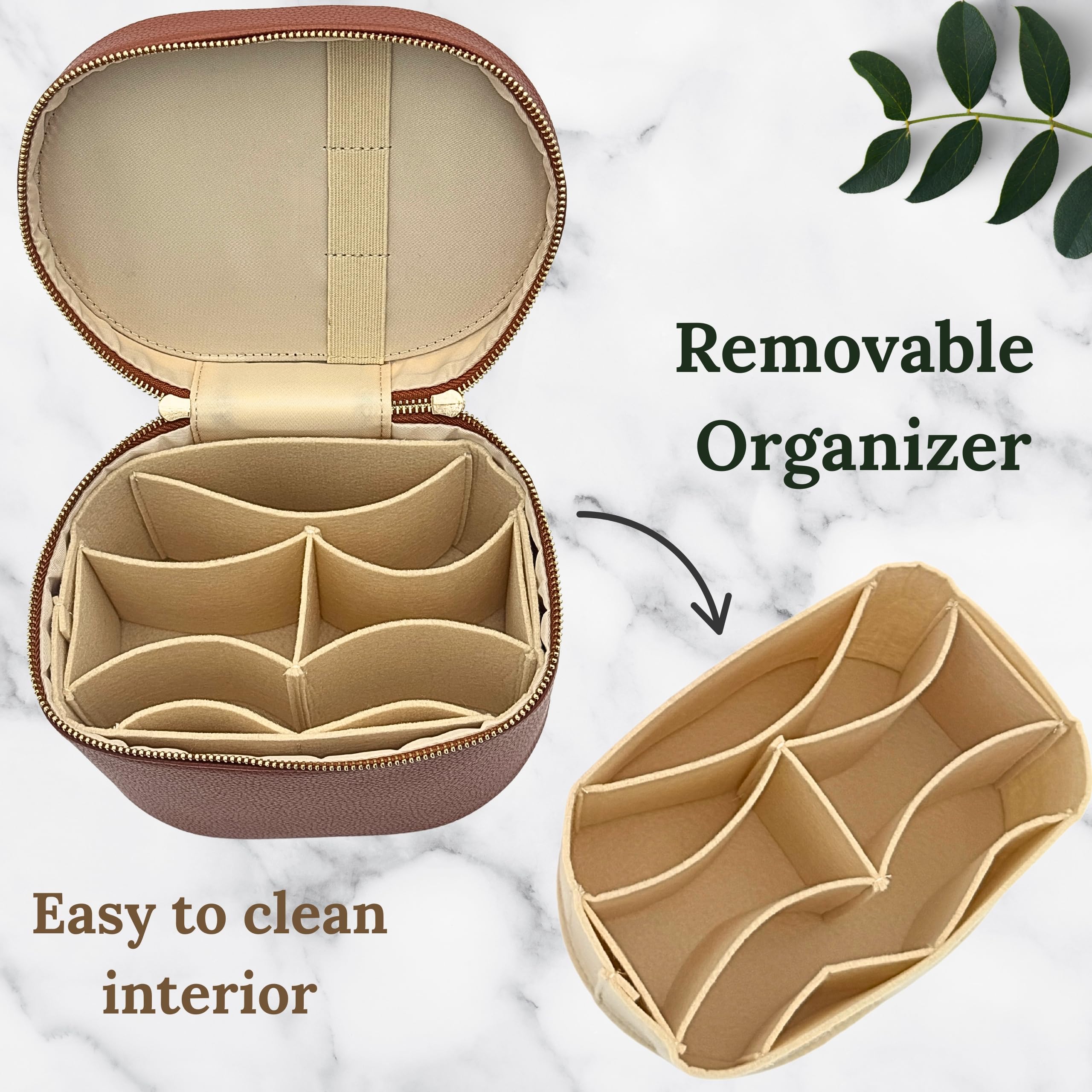JAZD vanity case zipper and water-resistant surface protect contents during travel