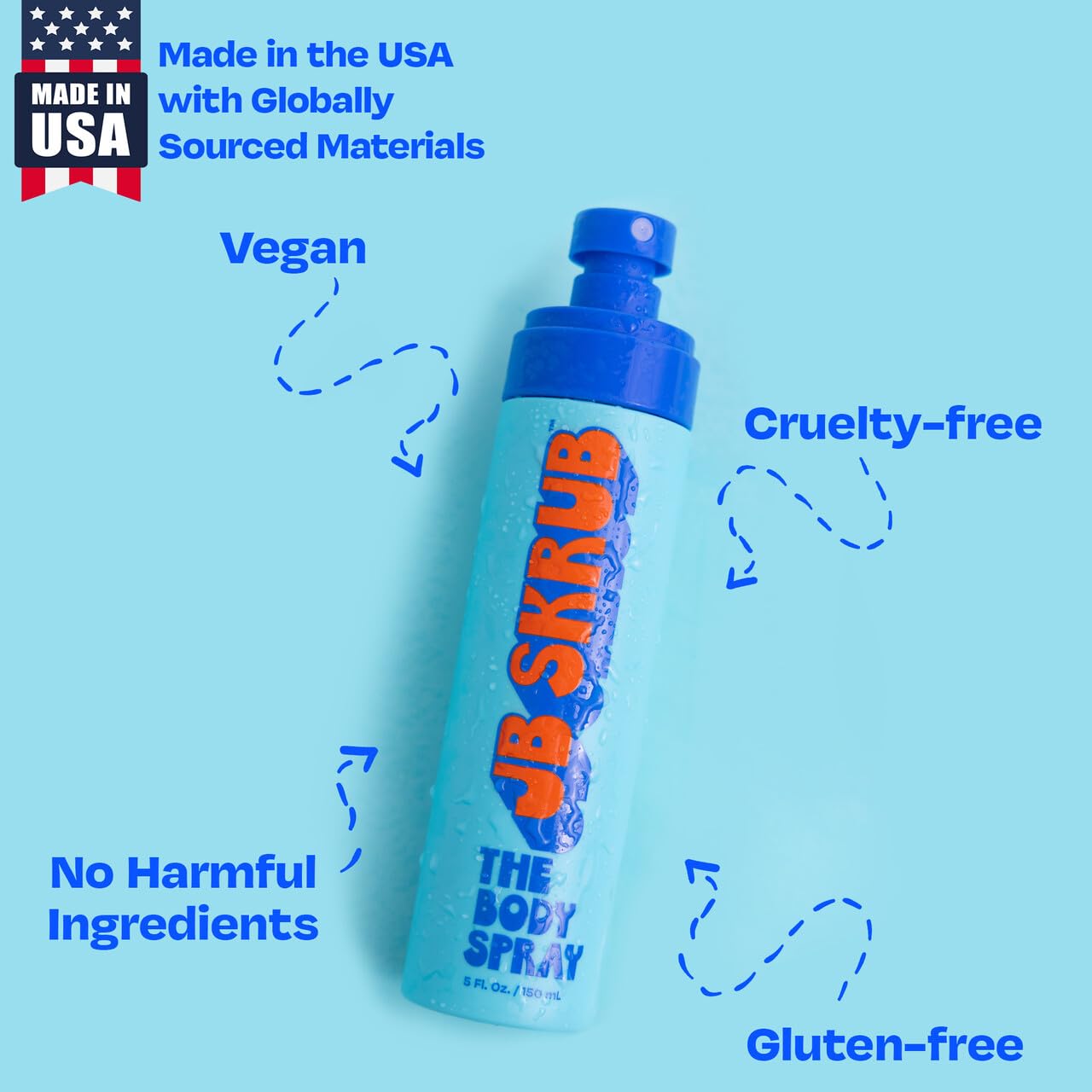 JB SKRUB teen backpack scene features compact citrus spray for after-school use.