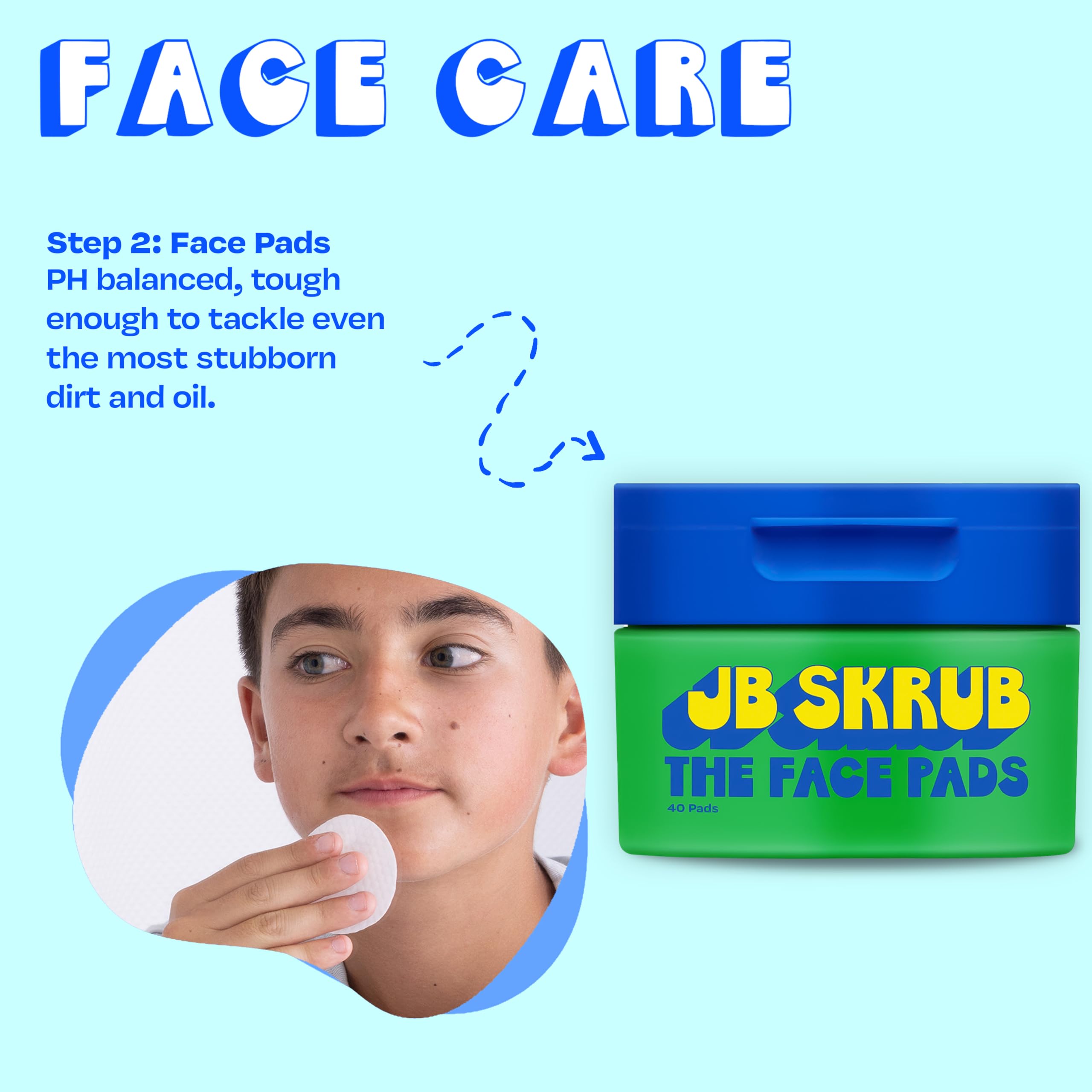 JB SKRUB face lotion bottle highlighting lightweight hydration and dryness protection.