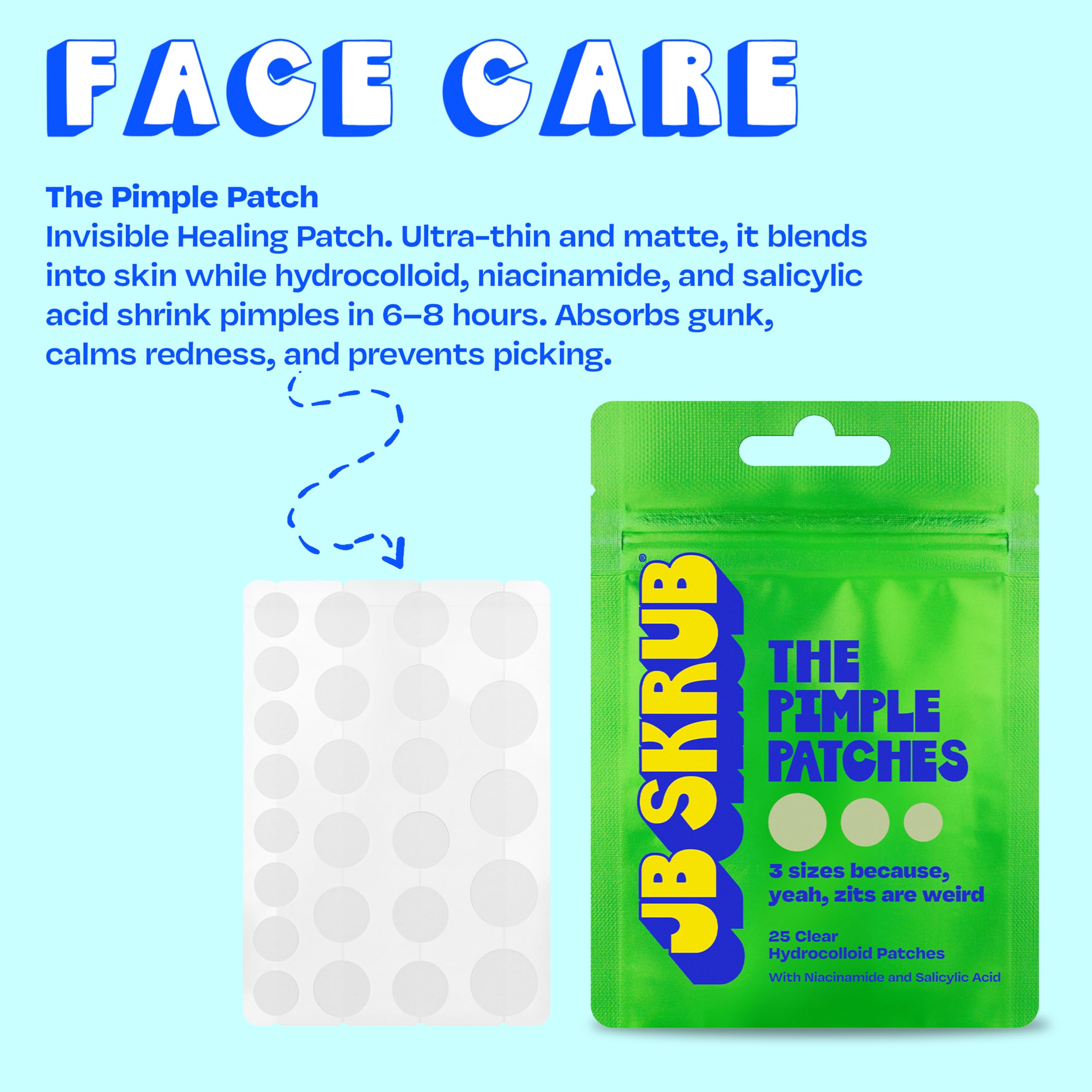 JB SKRUB teen skincare routine setup shows fragrance-free formulas for first-time routines.