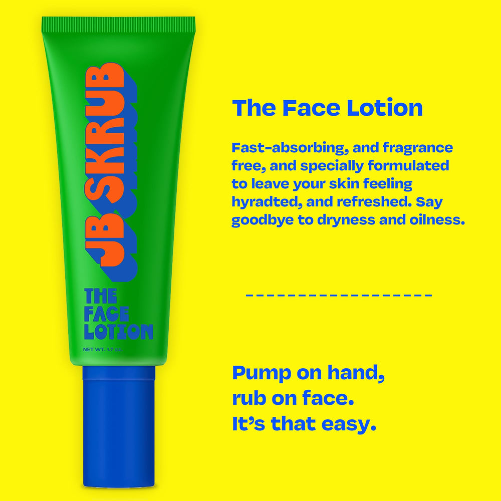 JB SKRUB The Face Lotion blue light protection feature—defends skin during screen time.