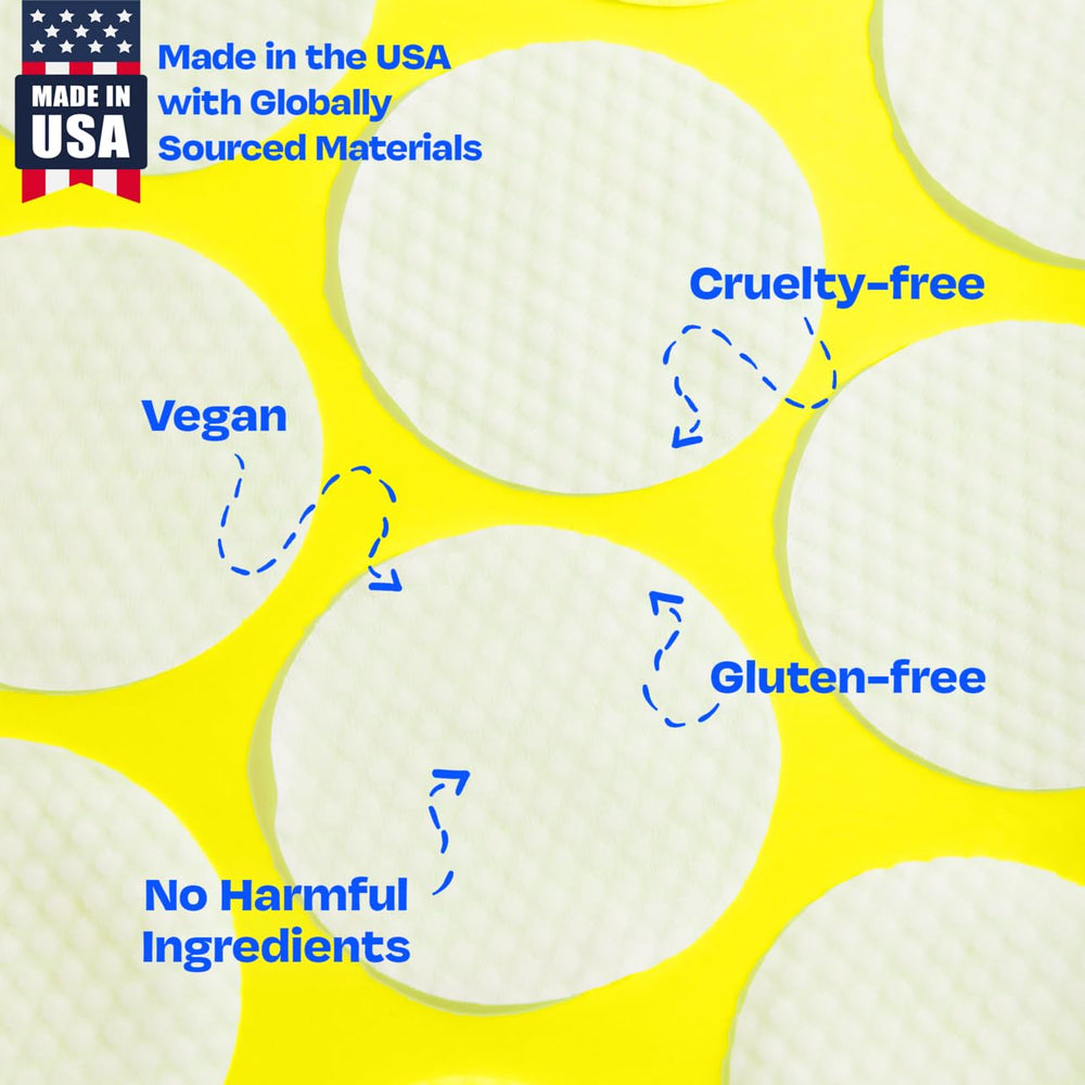 JB SKRUB Face Pads ingredients include succinic acid and aloe vera for soothing skin.