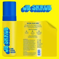 JB SKRUB The Face Wash fragrance-free bottle communicates a calm, skin-friendly cleanse