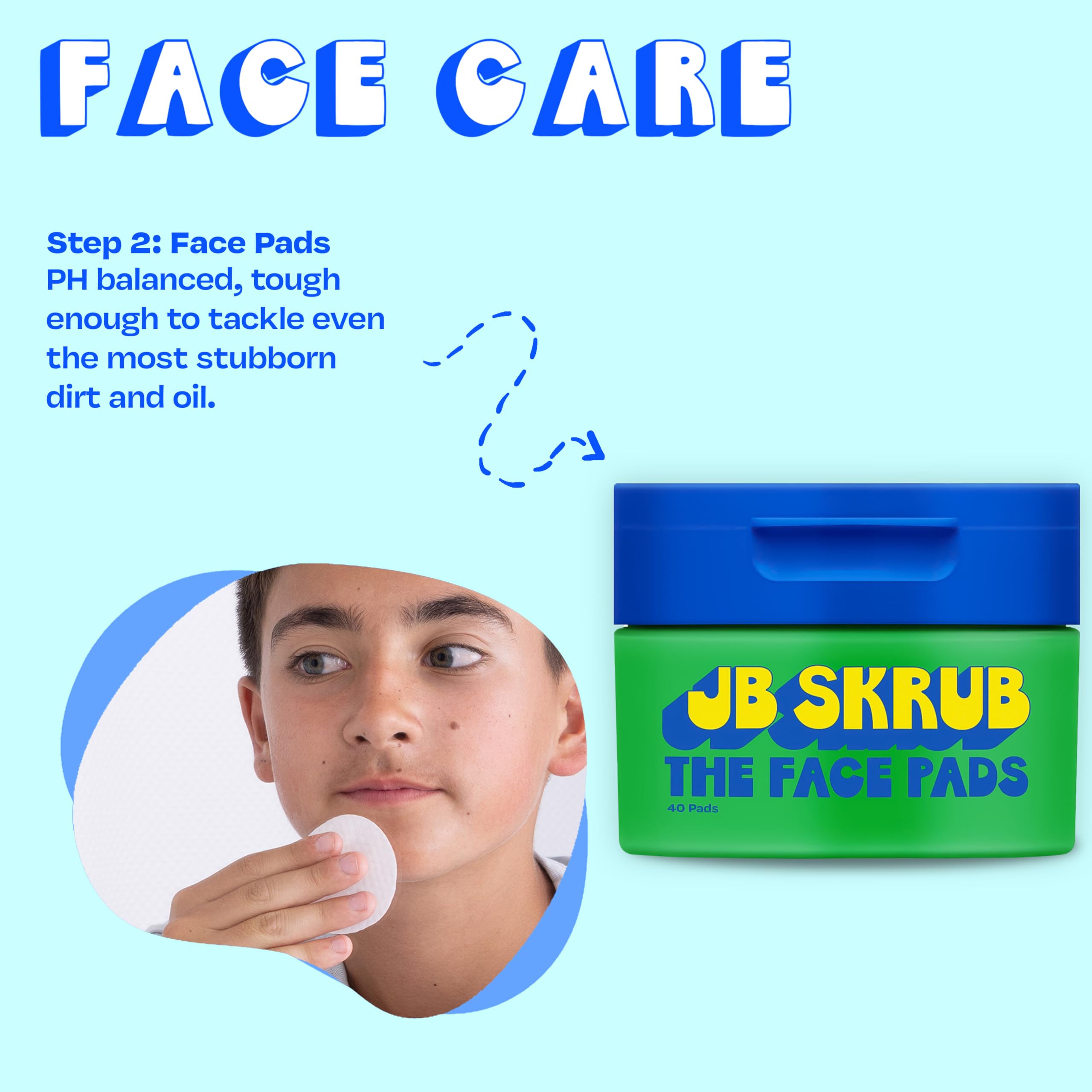 JB SKRUB fragrance free label emphasizes gentle kid friendly skincare