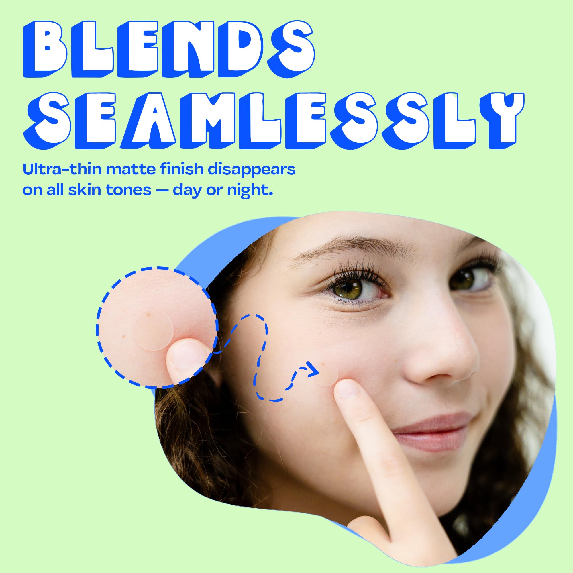 JB SKRUB pimple patches medium-spot close-up for targeted, overnight protective care.