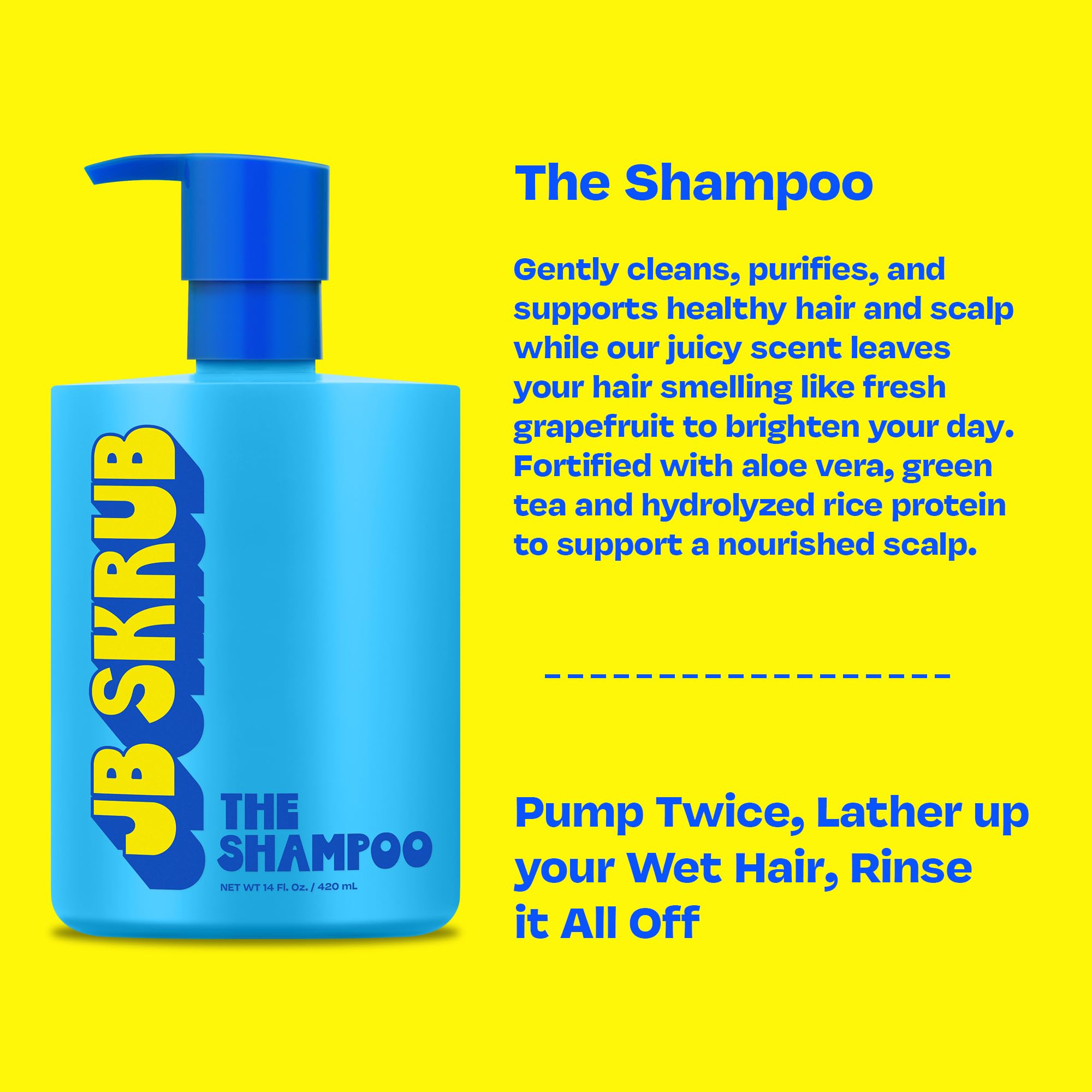 JB SKRUB kids shampoo demonstrates deep-clean hydration without leaving a greasy finish.