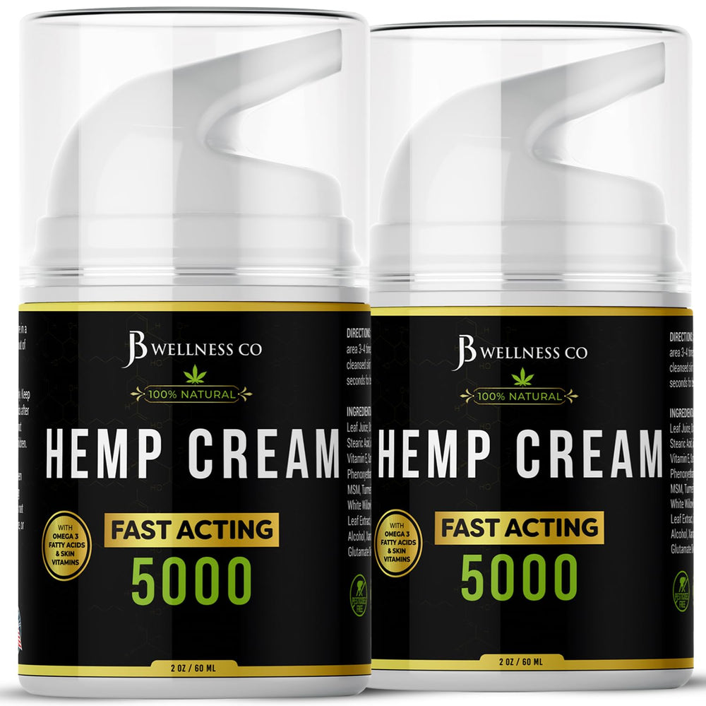 JB Wellness Co Hemp Cream 2Pack bottle front shows non-greasy hydration.