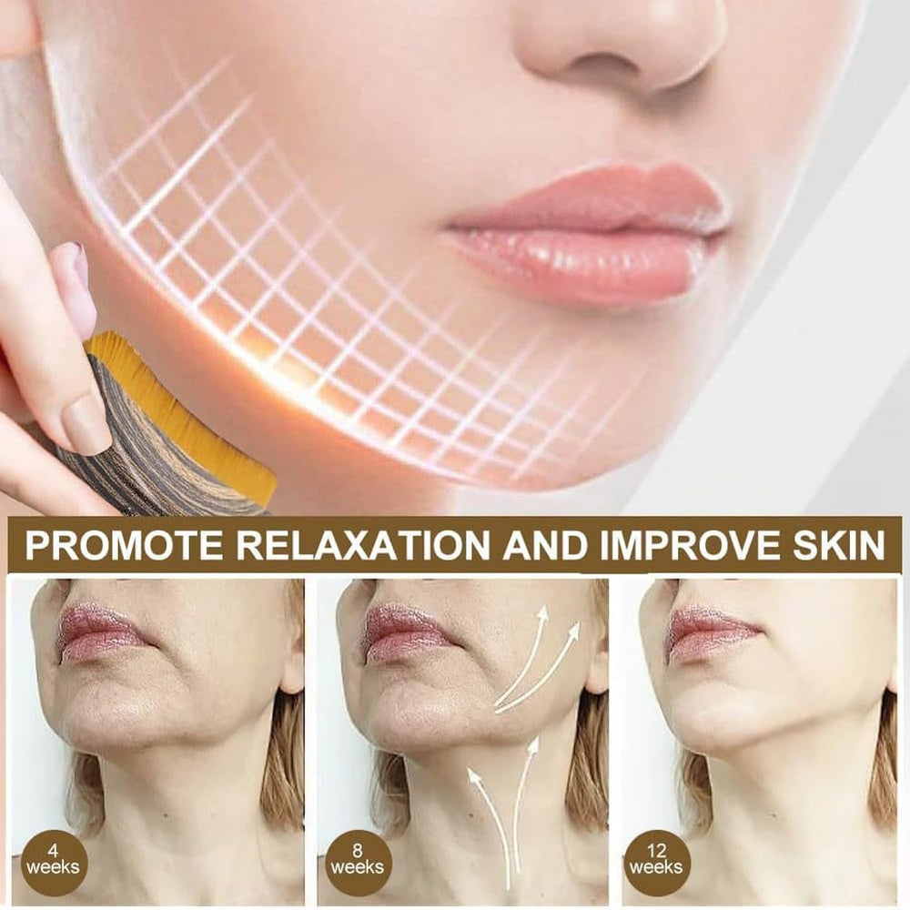 JBSZTH lymphatic brush demonstrates puffiness reduction potential along facial contours.