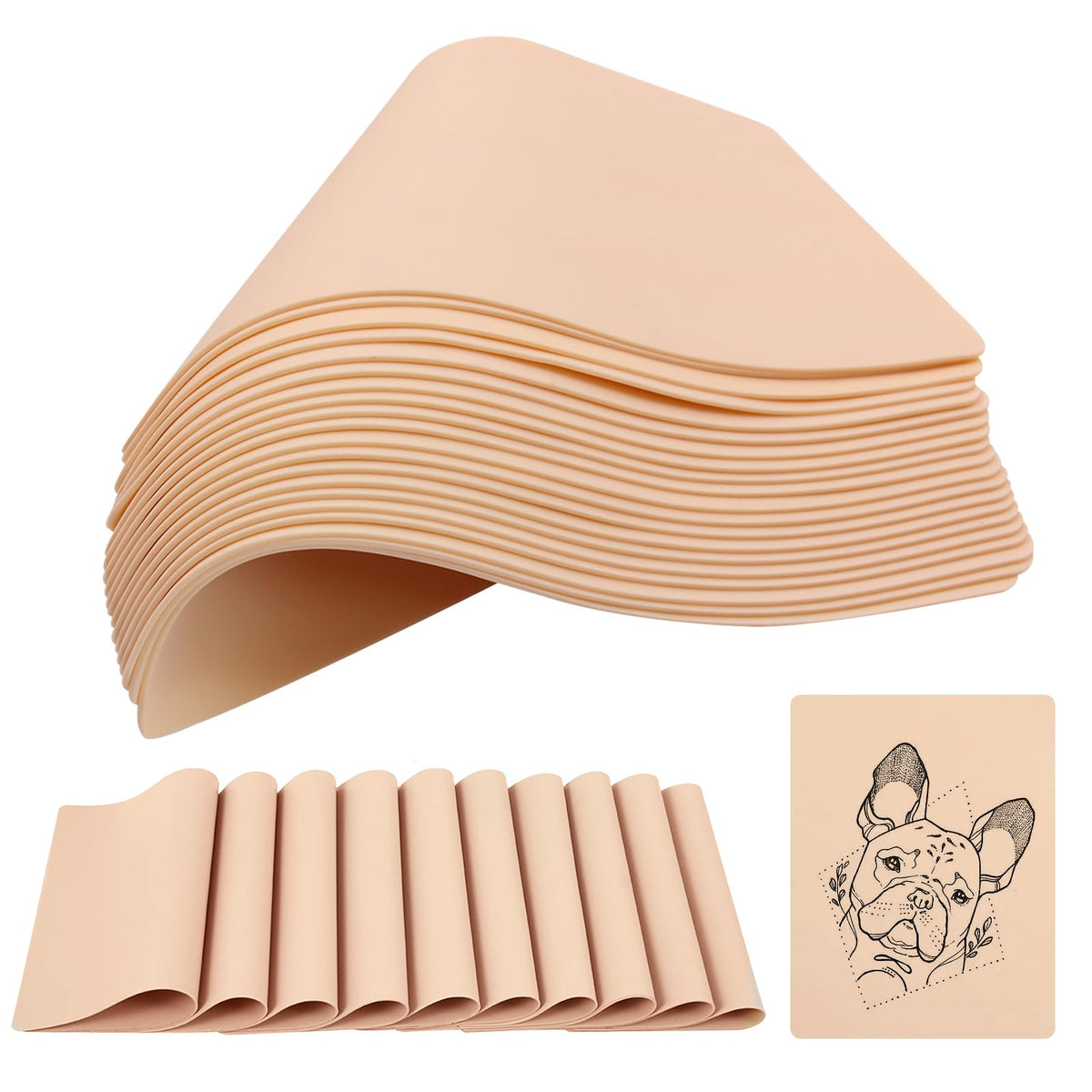 Jconly blank tattoo practice skin packaging showing a complete starter kit for practice