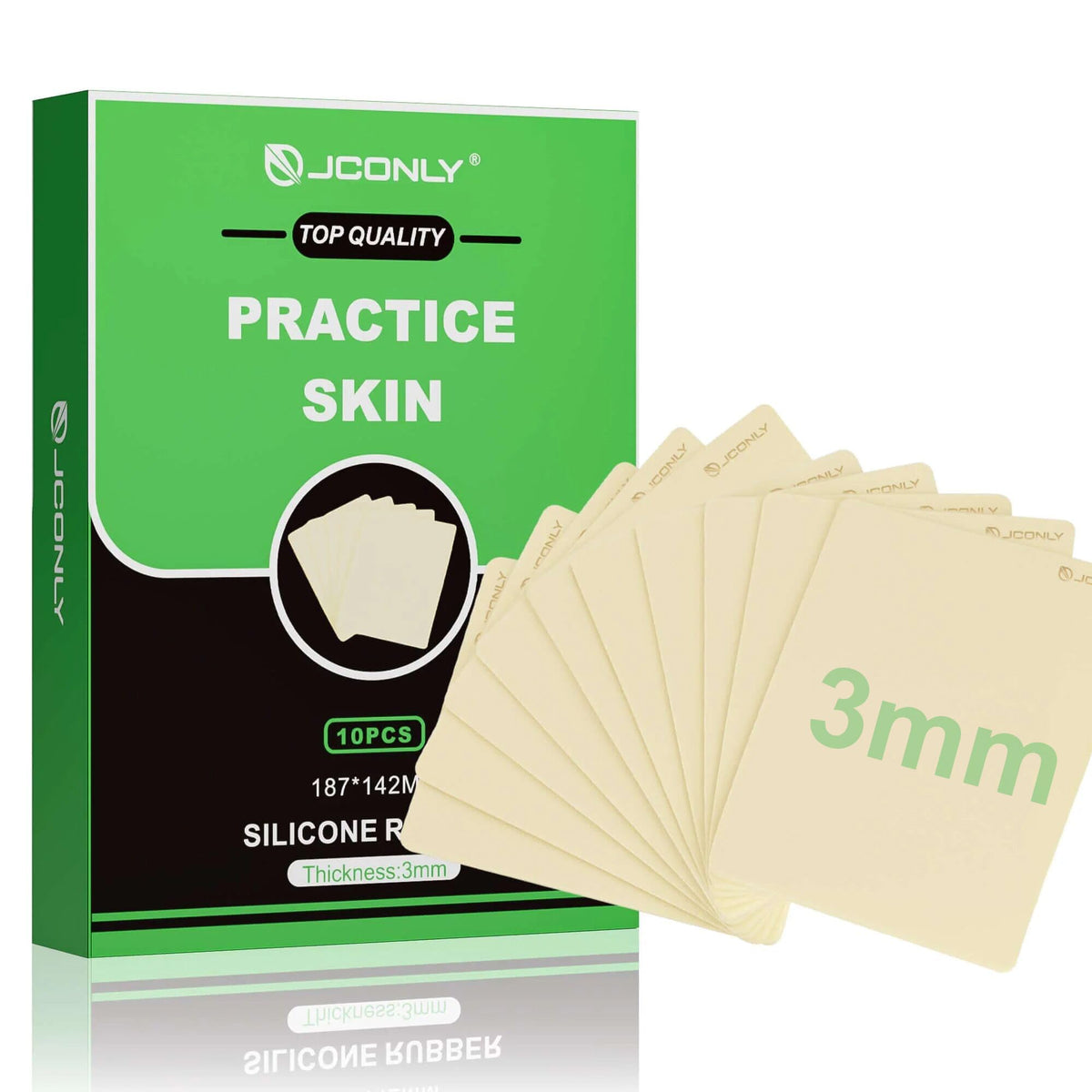 Jconly premium tattoo skin 3mm thick for realistic needle practice and ink control.