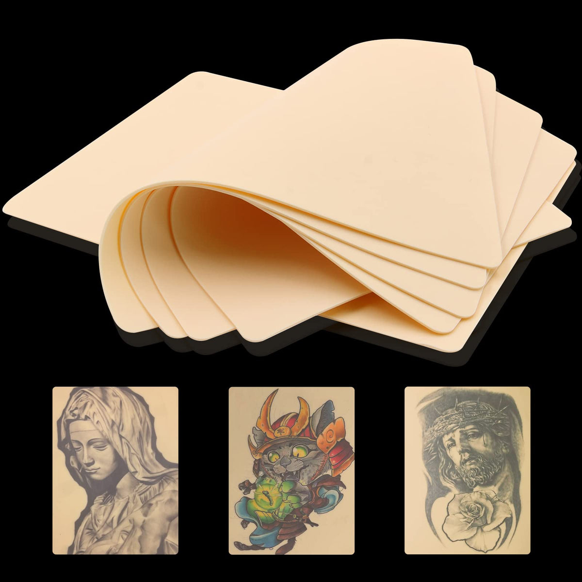 Jconly Tattoo Skin Practice 20-sheets front view for beginner-friendly practice