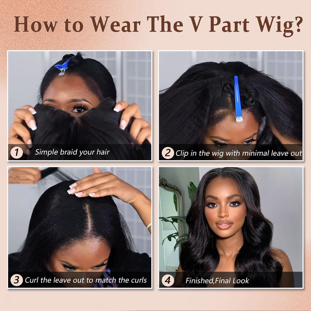 jcoolo V Part Wig Brazilian virgin hair allows easy dyeing and styling