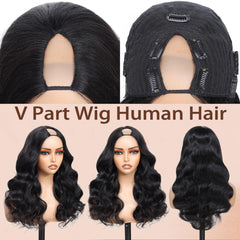 jcoolo V Part Wig three-combs five-clips secures hair for reliable activity