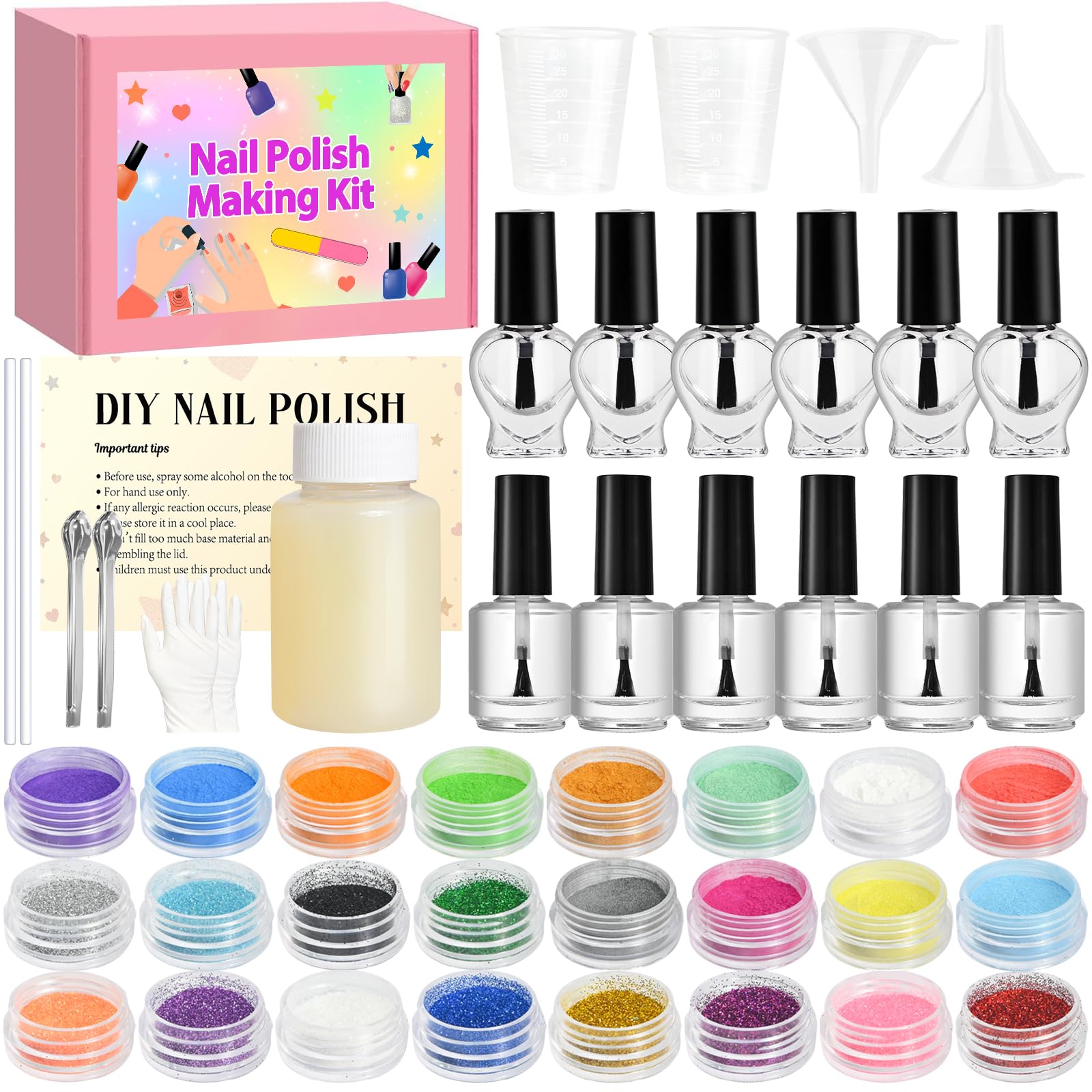 JCOOS kit contents showing pigments and bottles for DIY color creation