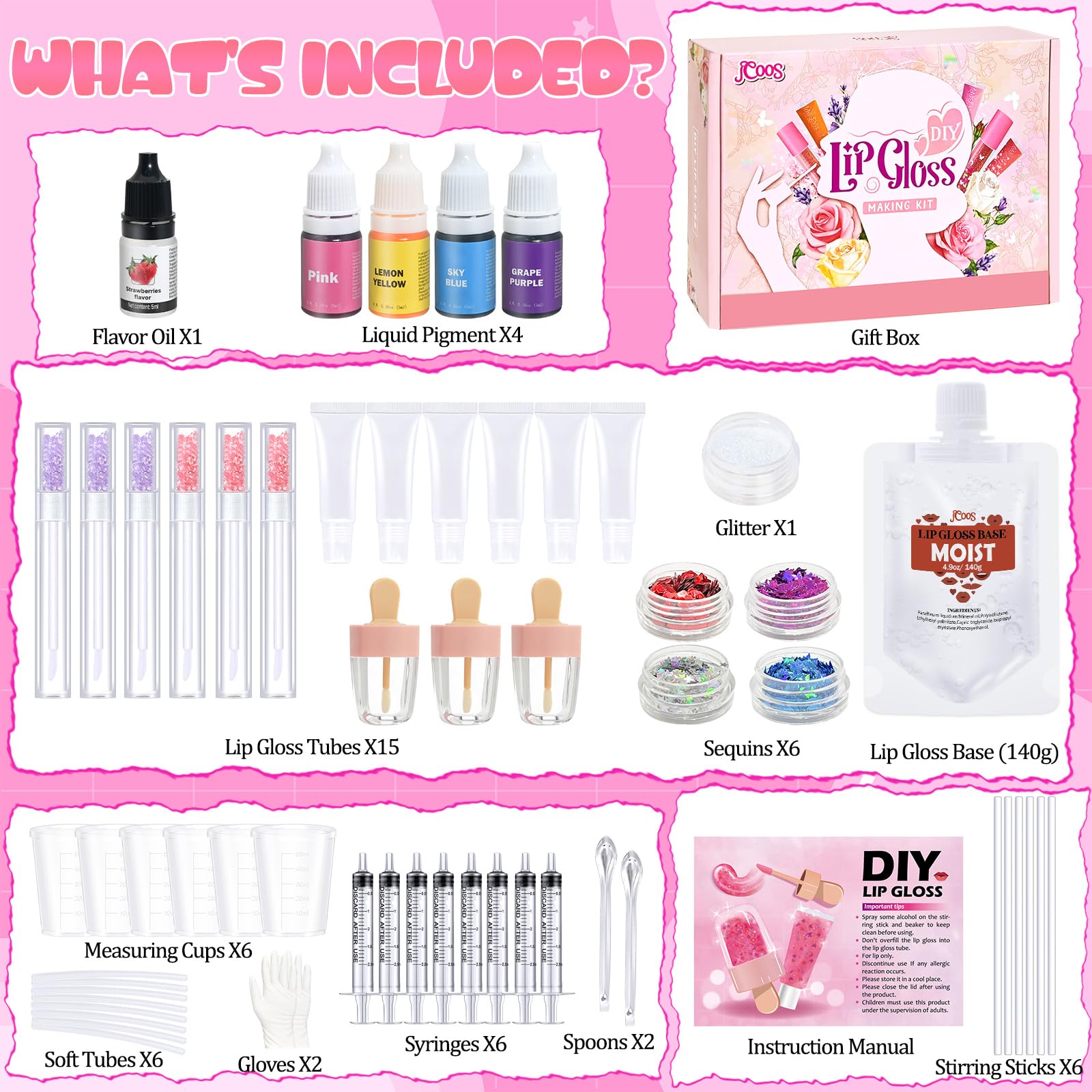 Jcoos lip gloss base 140g ready for easy DIY gloss creation