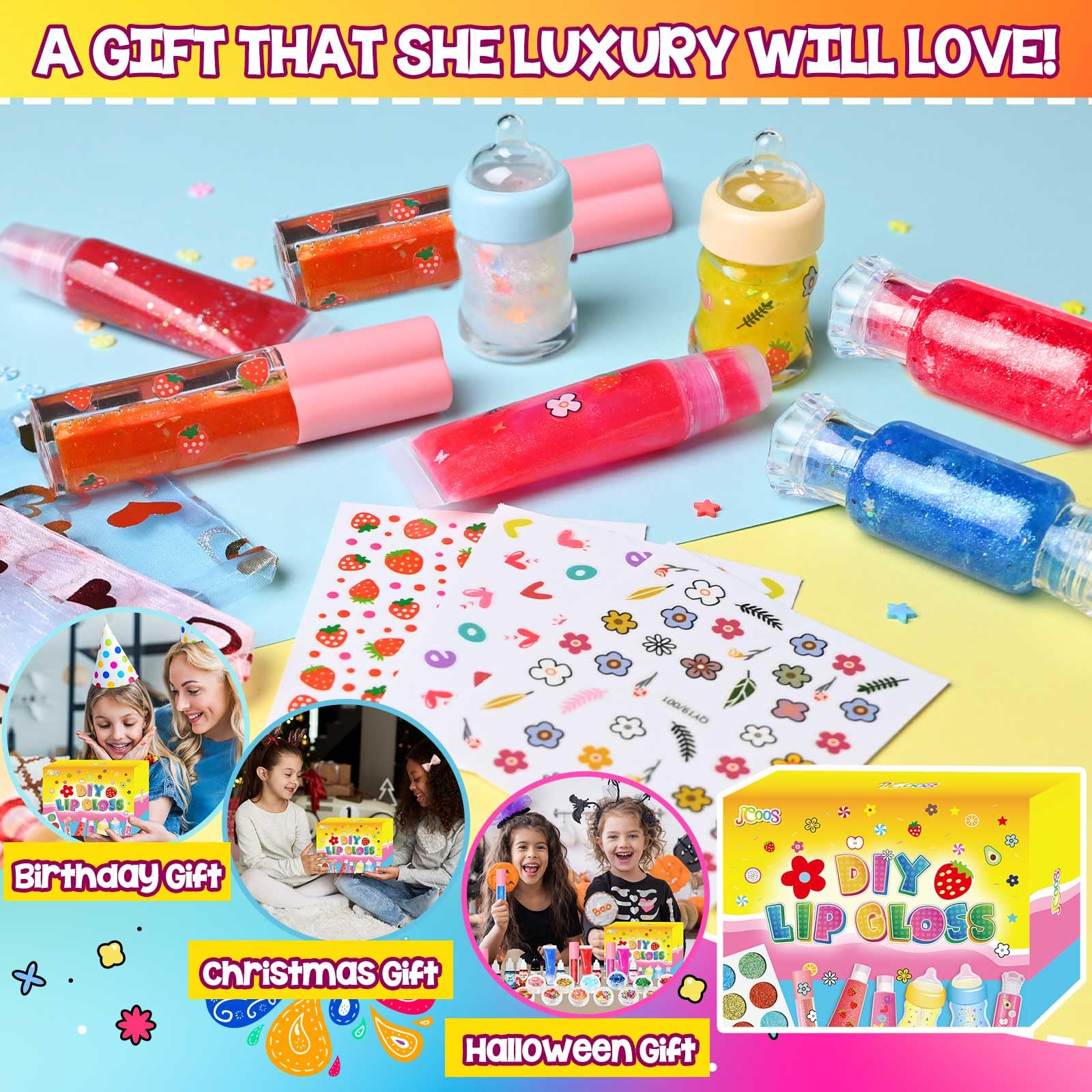 Jcoos lip gloss glitter types offer optional shine