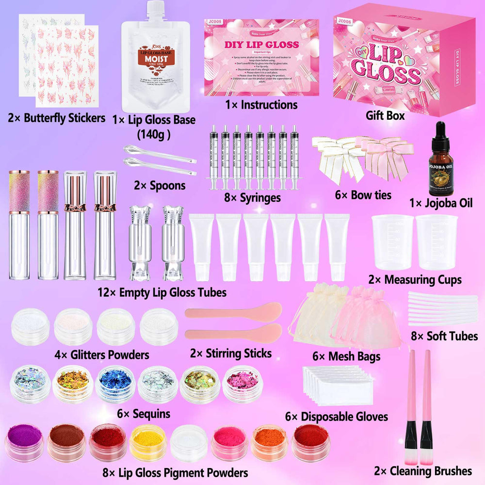 JCOOS lip gloss pigments tray with eight colors for customizable shades