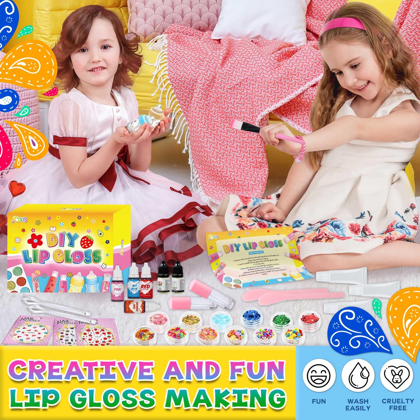 Jcoos lip gloss pigments four colors for vibrant customization