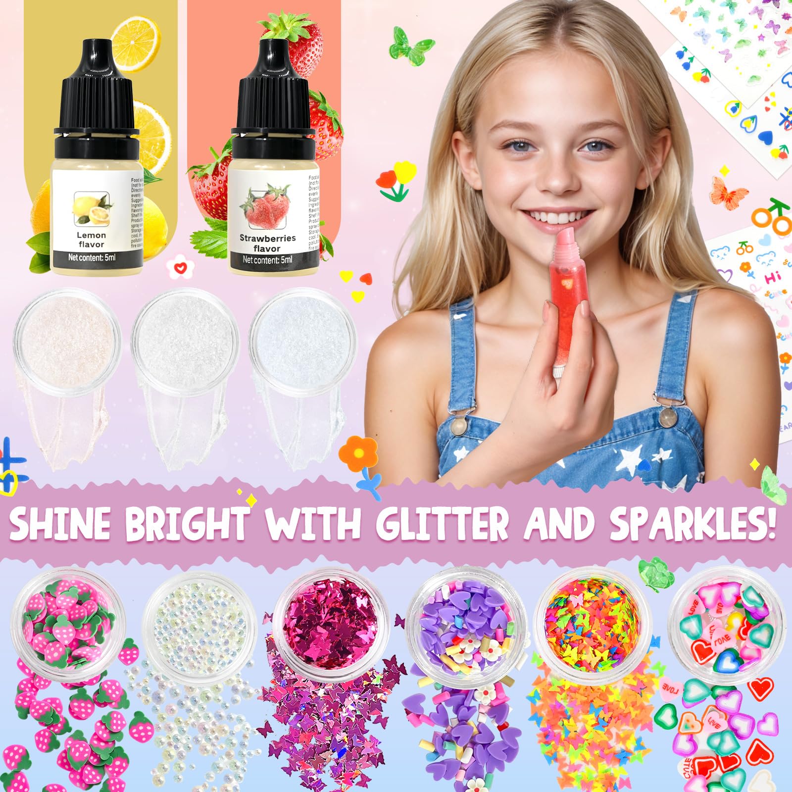 Jcoos liquid pigments let you customize vibrant lip gloss colors.