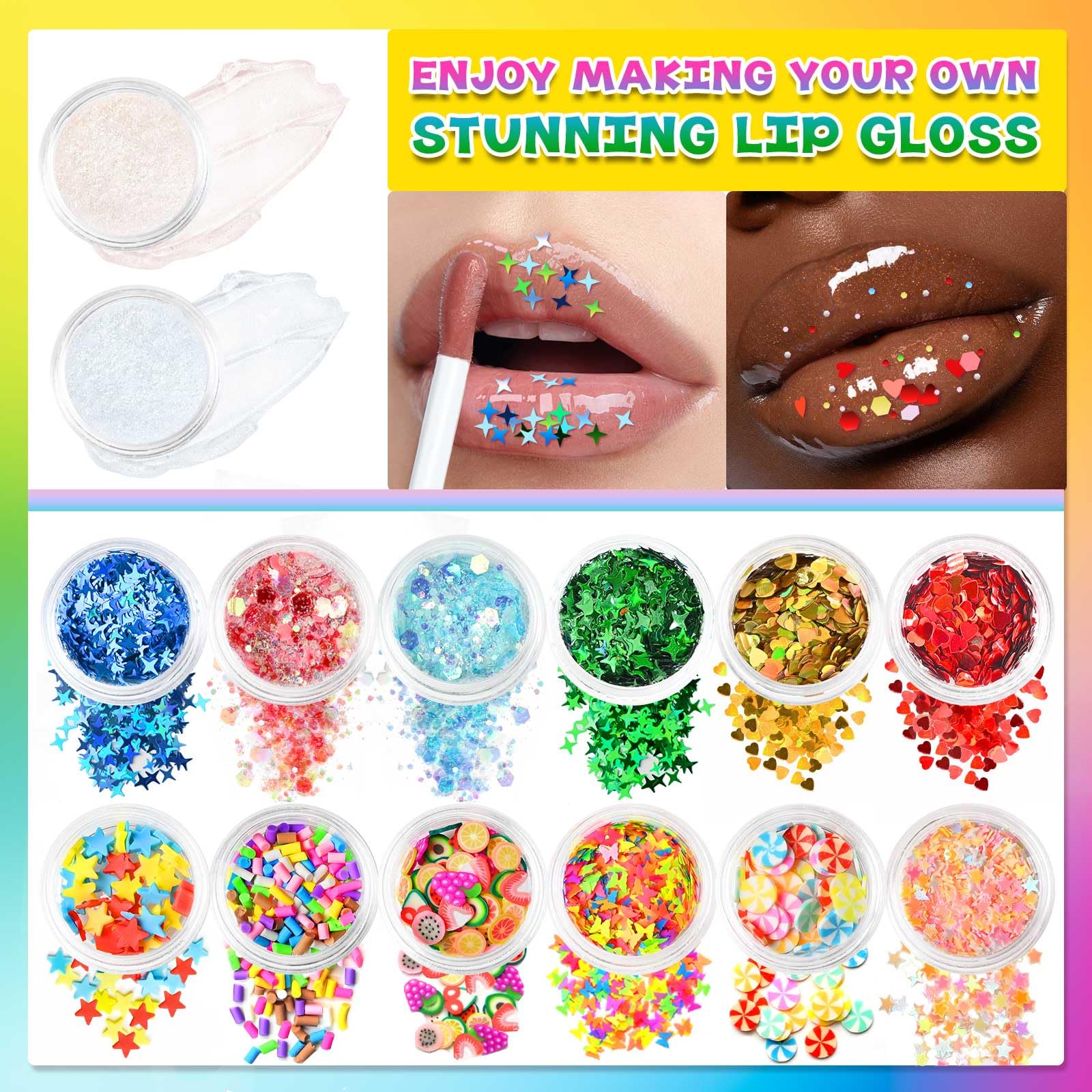 Jcoos lip gloss sequins twelve add sparkling accents