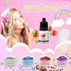 Jcoos lip gloss tubes and tools organized for beginner-friendly crafting