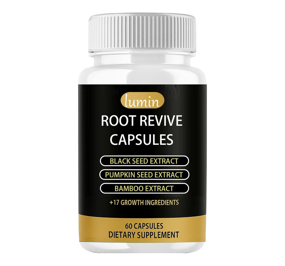 JcuffJ Lumin Root Revive bottle promotes fuller-looking hair with daily use.