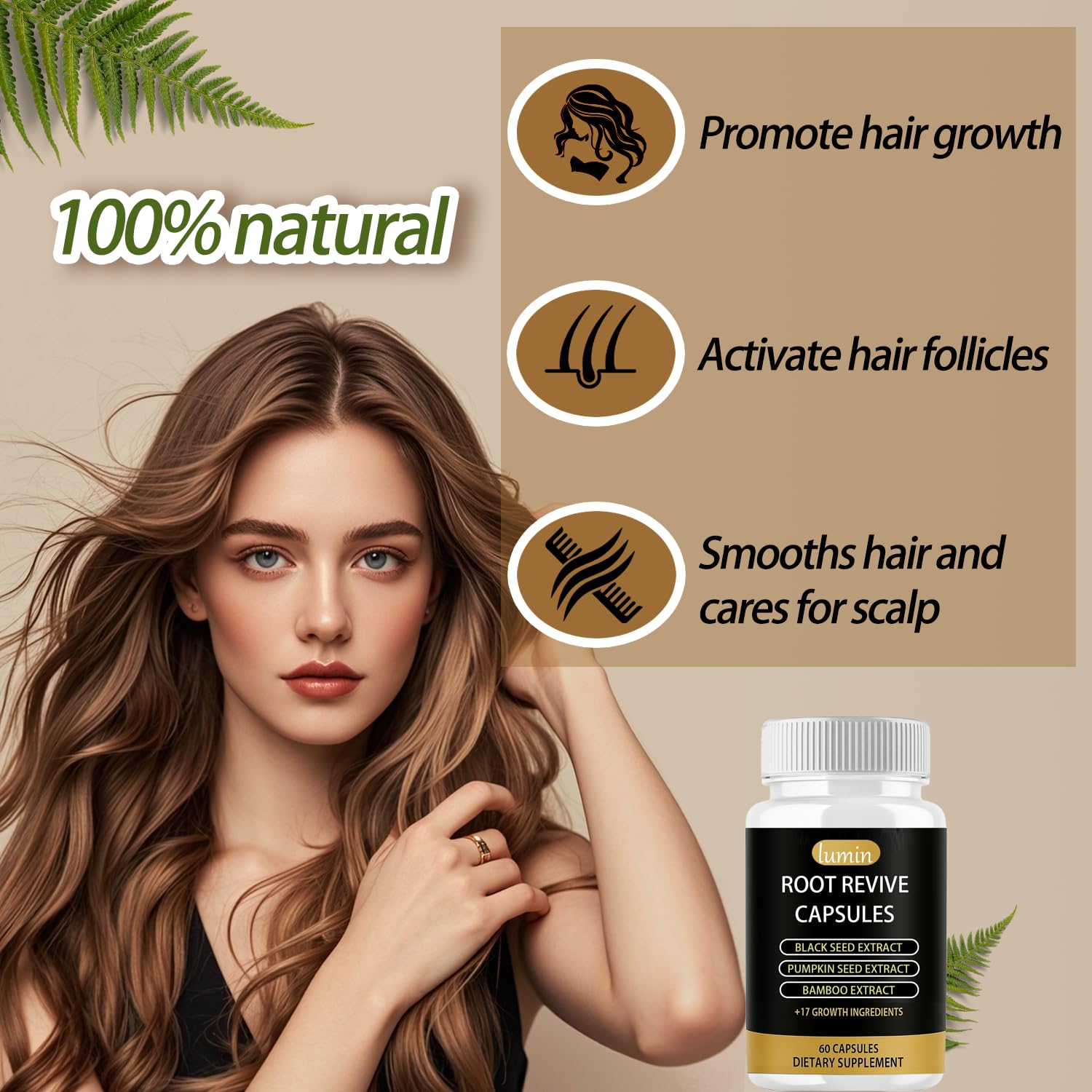JcuffJ Lumin Root Revive on shelf suggests convenient daily routine for hair care.