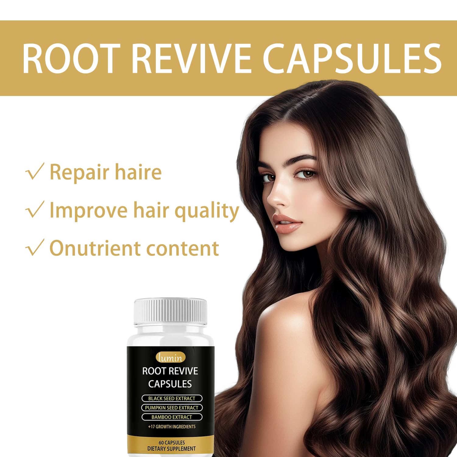 JcuffJ Lumin Root Revive label closeup emphasizes the 17 nutrient blend.