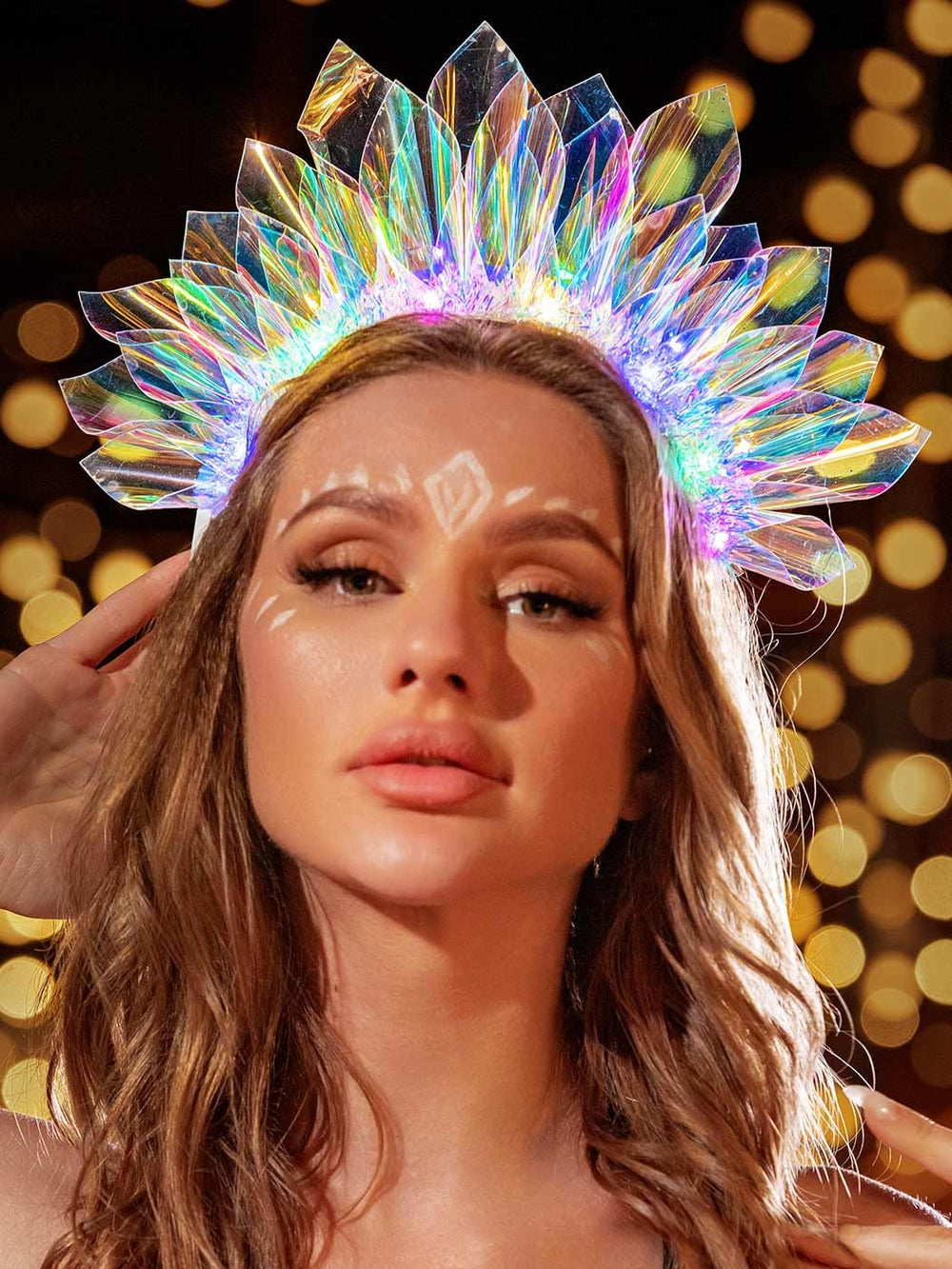 JEAIRTS Light Up Headband – close-up LED, vibrant colors for dazzling party vibes.