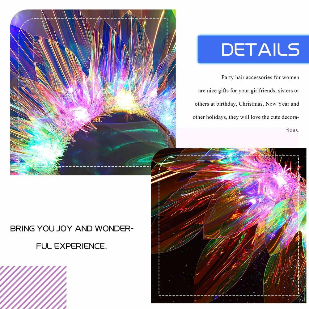 JEAIRTS Light Up Headband – Halloween outfit accent, eye-catching crown for costumes and parties.