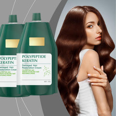 Jeamoen Polypeptide Keratin mask being applied mid-length to ends for deep conditioning