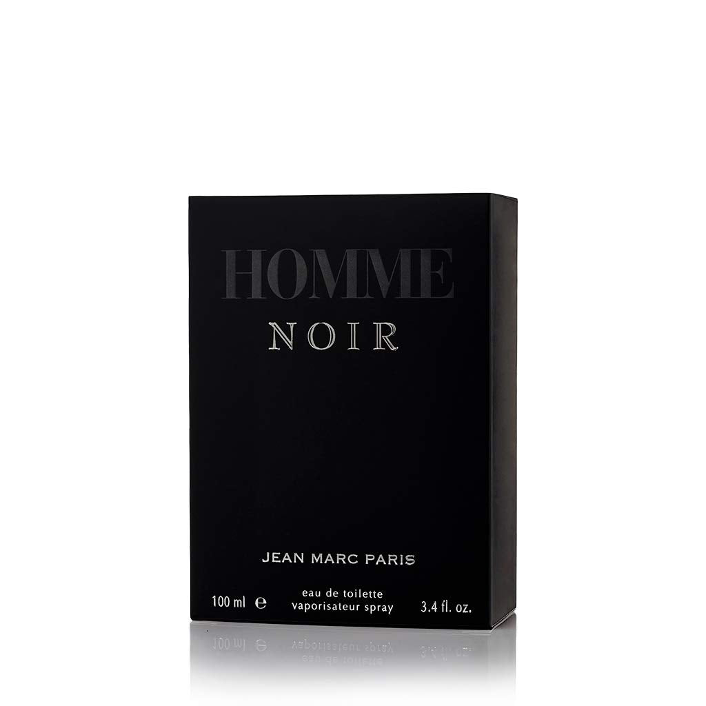 Jean Marc Paris Homme Noir packaging box protects a luxury fragrance collection