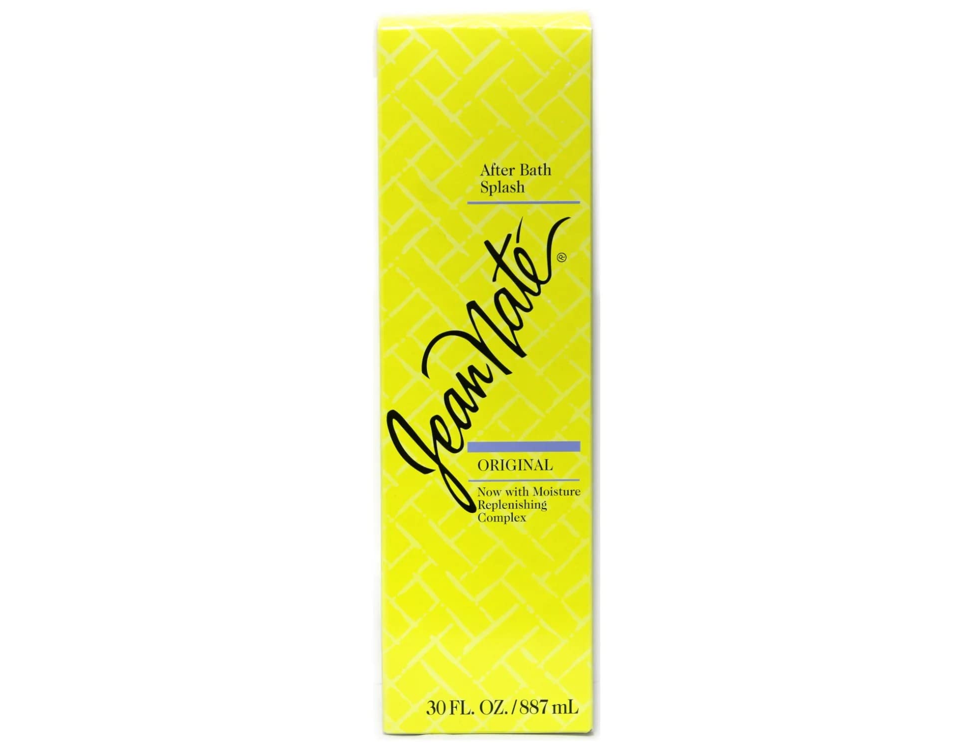Jean Nate after bath splash bottle pour showing easy application and quick scent