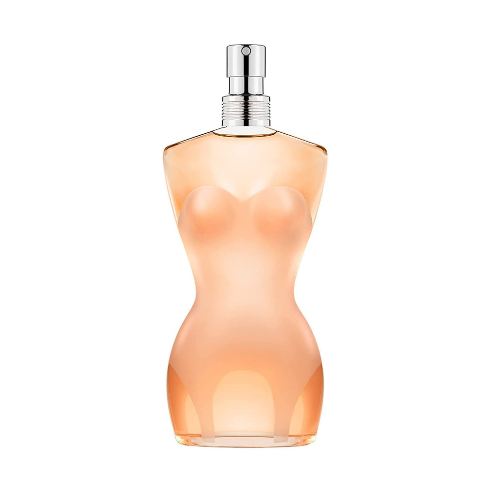 Jean Paul Gaultier Classique bottle full view for daily feminine fragrance use.
