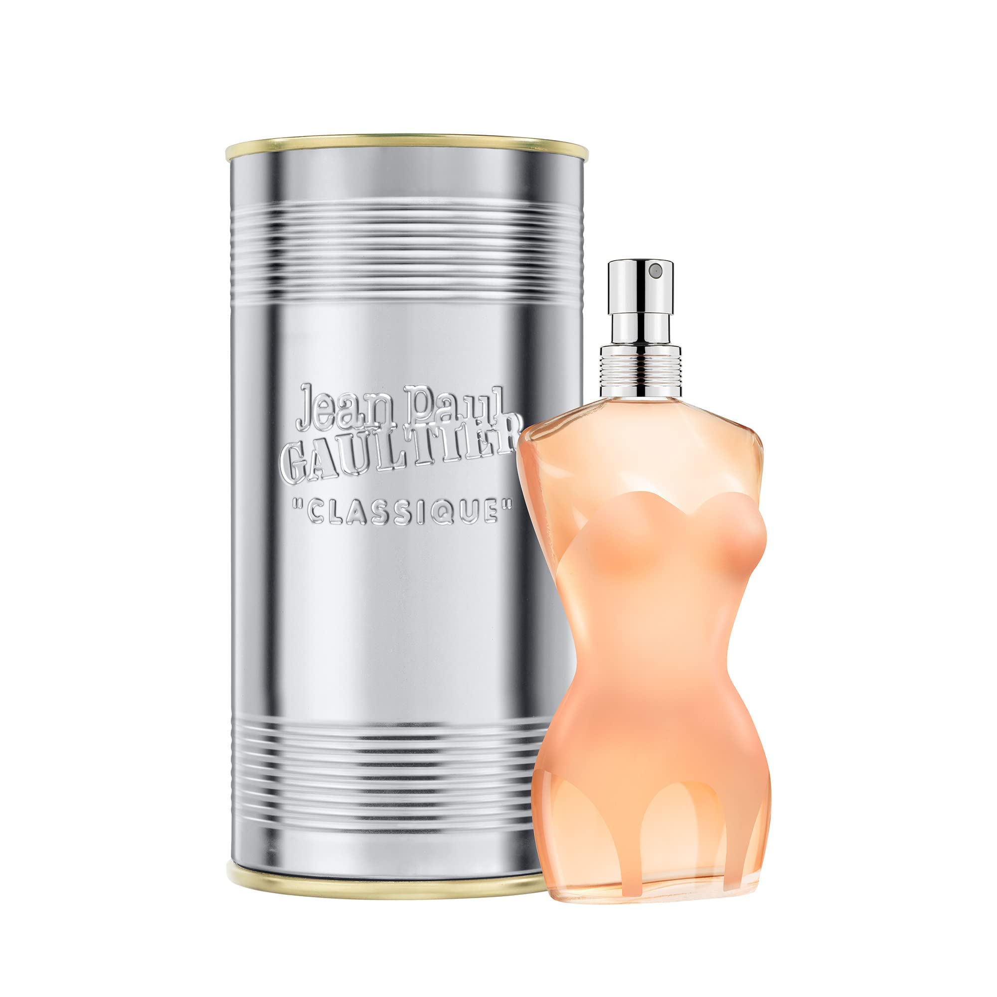 Jean Paul Gaultier Classique spray bottle shows easy application for daytime wear.